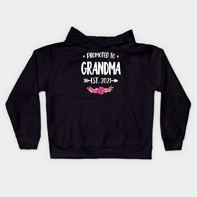 Promoted To Grandma Est. 2021 Kids Hoodie by brittenrashidhijl09